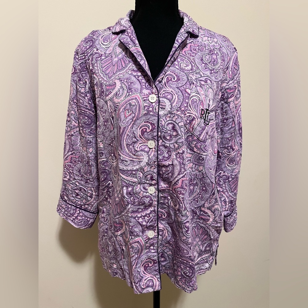 Lauren Ralph Lauren Lavender Paisley PJ top